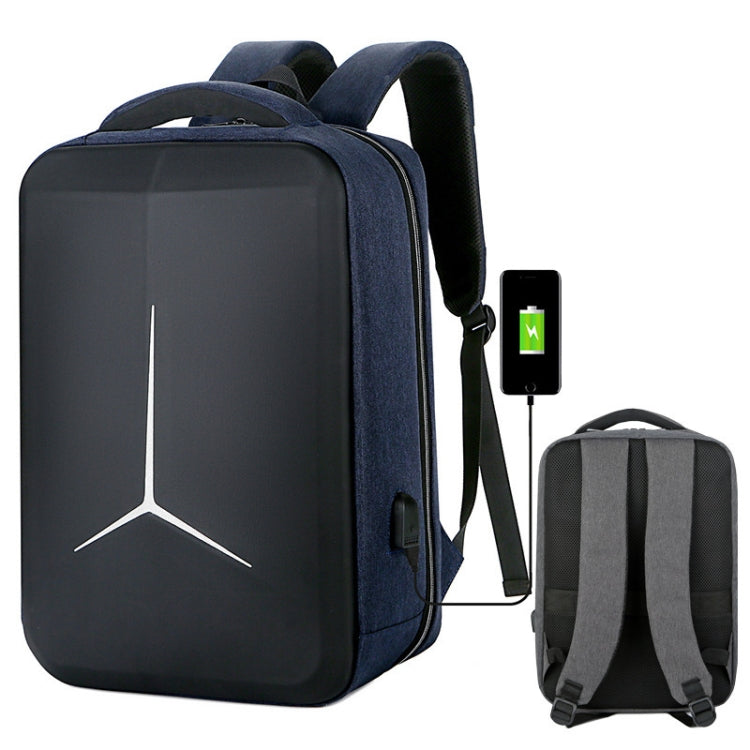 Lisslune | 15 Inch Large Capacity Waterproof Business Commuter Laptop Backpack with USB Port (Simplified Blue)
