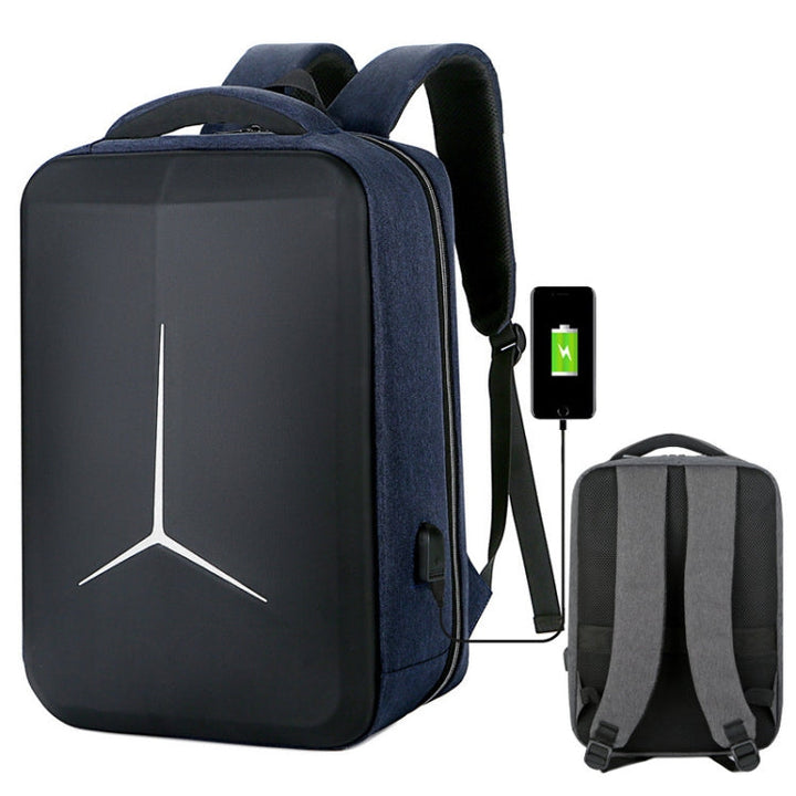 Lisslune | 15 Inch Large Capacity Waterproof Business Commuter Laptop Backpack with USB Port (Simplified Blue)