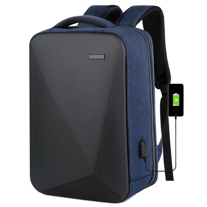 Lisslune | 16 Inch Large Capacity Password Lock Anti-Theft Laptop Backpack With USB Port (Navy Blue)