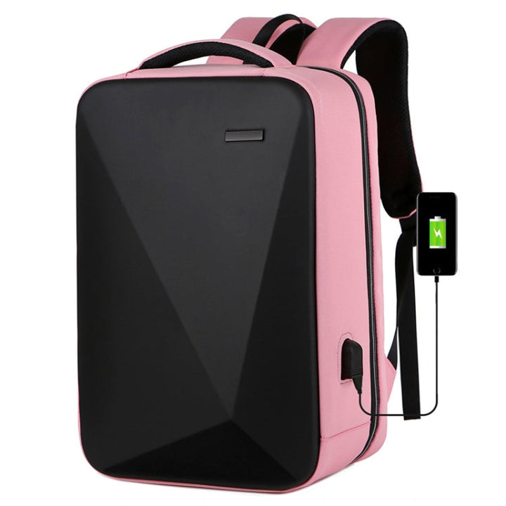 Lisslune | 16 inch Large Capacity Password Lock Anti-Theft Laptop Backpack With USB Port (Pink)