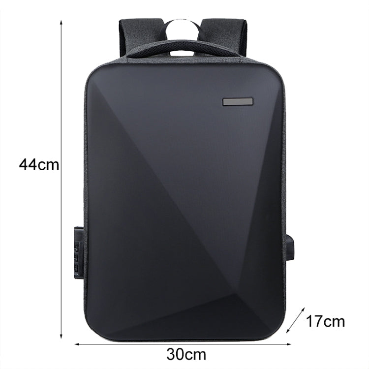 Lisslune | 16 Inch Large Capacity Password Lock Anti-Theft Laptop Backpack With USB Port (Navy Blue)