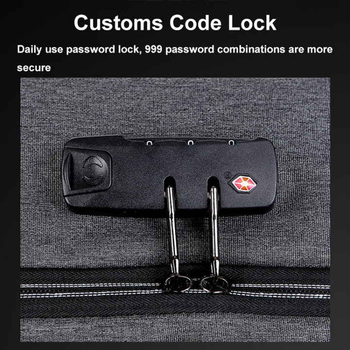Lisslune | 16 Inch Large Capacity Password Lock Anti-Theft Laptop Backpack With USB Port (Navy Blue)