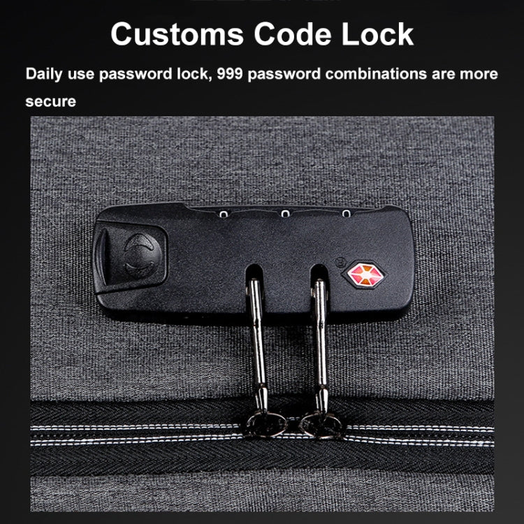 Lisslune | 16 Inch Large Capacity Password Lock Anti-Theft Laptop Backpack With USB Port (Black)