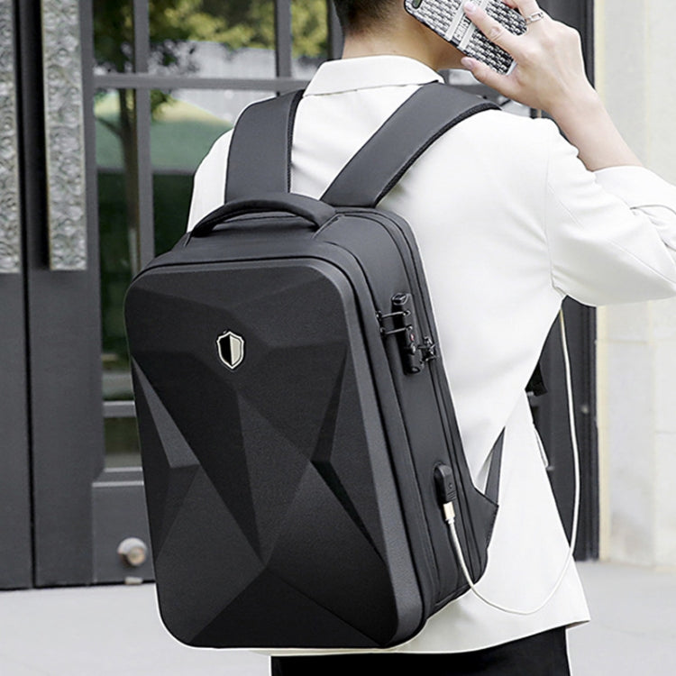 Lisslune | 17 Inch Password Lock Large Capacity Waterproof Laptop Backpack with USB Port (Dark Gray)