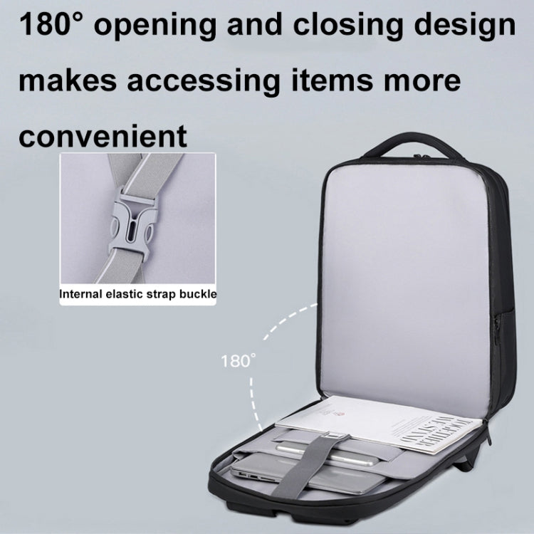Lisslune | 17 Inch Password Lock Large Capacity Waterproof Laptop Backpack with USB Port (Black)