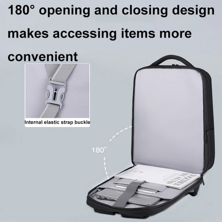 Lisslune | 17 Inch Password Lock Large Capacity Waterproof Laptop Backpack with USB Port (Black)