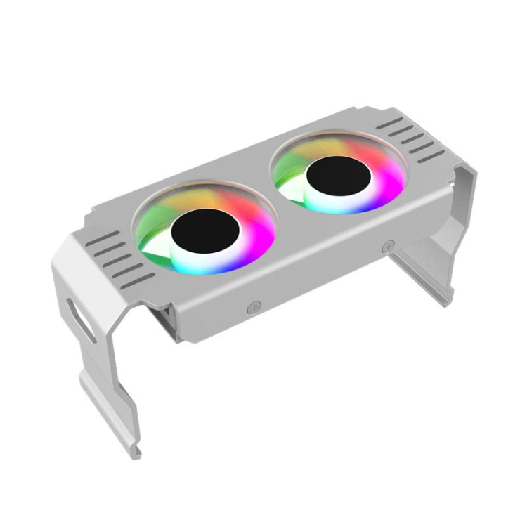 Lisslune | Desktop ARGB Memory Cooler PWM Temperature Control Dual-Fan, For DDR / DDR2 / DDR3 / DDR4 / DDR5 (White)