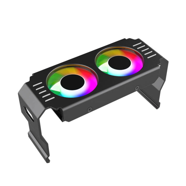 Lisslune | Desktop ARGB Memory Cooler PWM Temperature Control Dual-Fan, For DDR / DDR2 / DDR3 / DDR4 / DDR5 (Black)