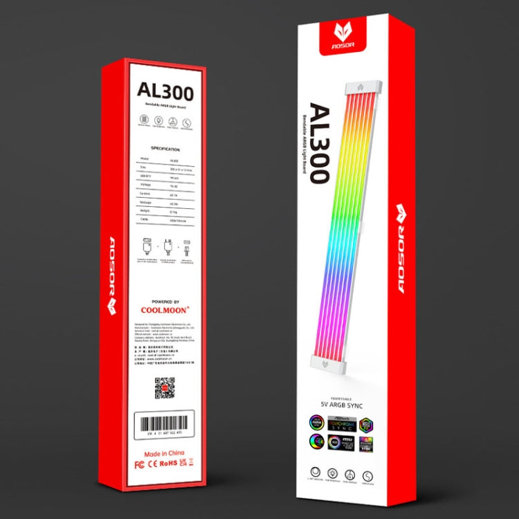 Lisslune | AOSOR AL300 Computer Glow Line ARGB Neon Cable Motherboard Case Light Strip Light Plate Decoration (Black)