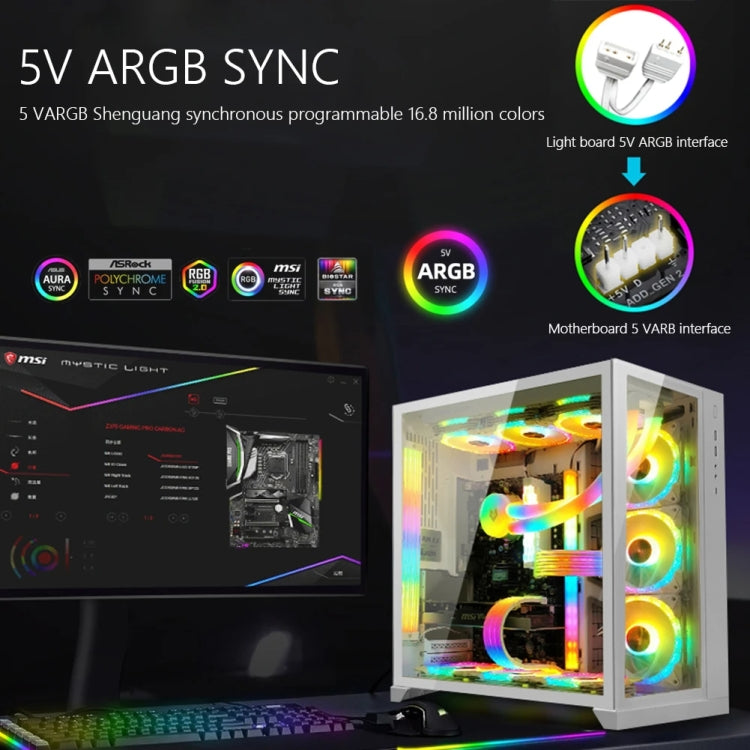 Lisslune | AOSOR AL300 Computer Glow Line ARGB Neon Cable Motherboard Case Light Strip Light Plate Decoration (Black)