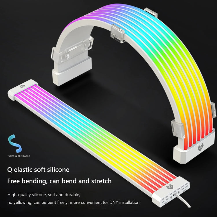 Lisslune | AOSOR AL300 Computer Glow Line ARGB Neon Cable Motherboard Case Light Strip Light Plate Decoration (White)