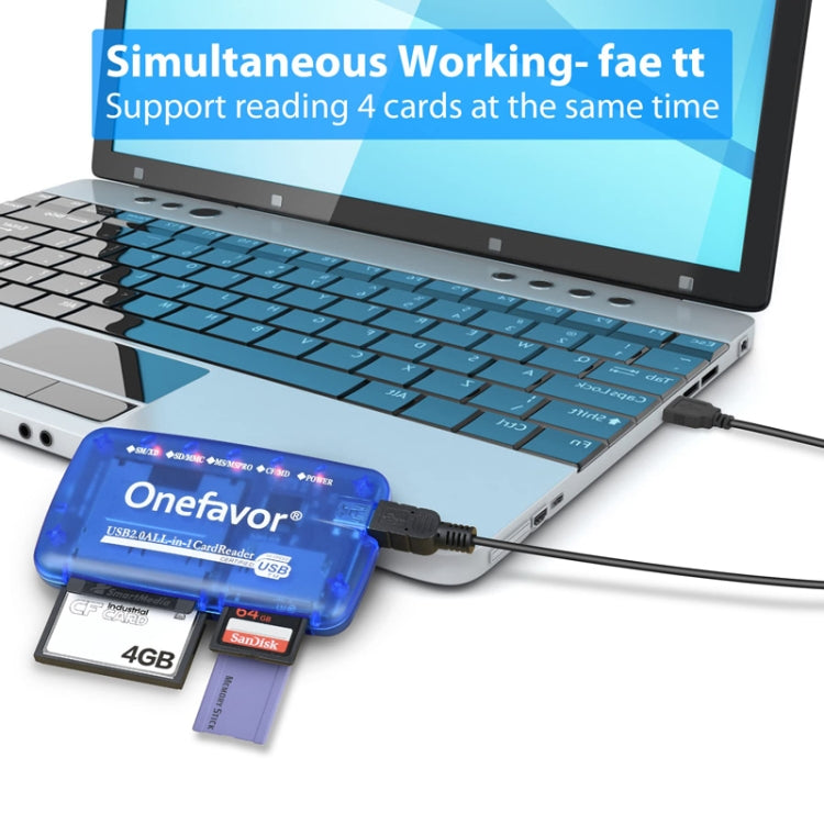 Lisslune | Onefavor All-in-One Card Reader Support SM / XD / SD / MMC / MS / CF Card, Model: Card Reader + 8-Pin Adapter
