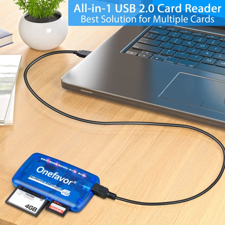 Lisslune | Onefavor All-in-One Card Reader Support SM / XD / SD / MMC / MS / CF Card, Model: Card Reader + 8-Pin Adapter