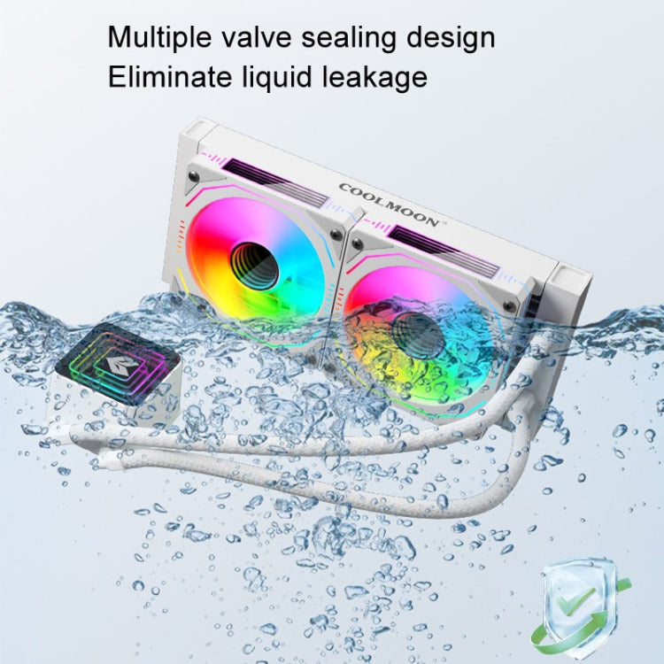 Lisslune | COOLMOON Glacier 240 Water Cooler Radiator Desktop ARGB Multi-Platform Integrated Lens CPU Water Cooling Fan, Color: Black