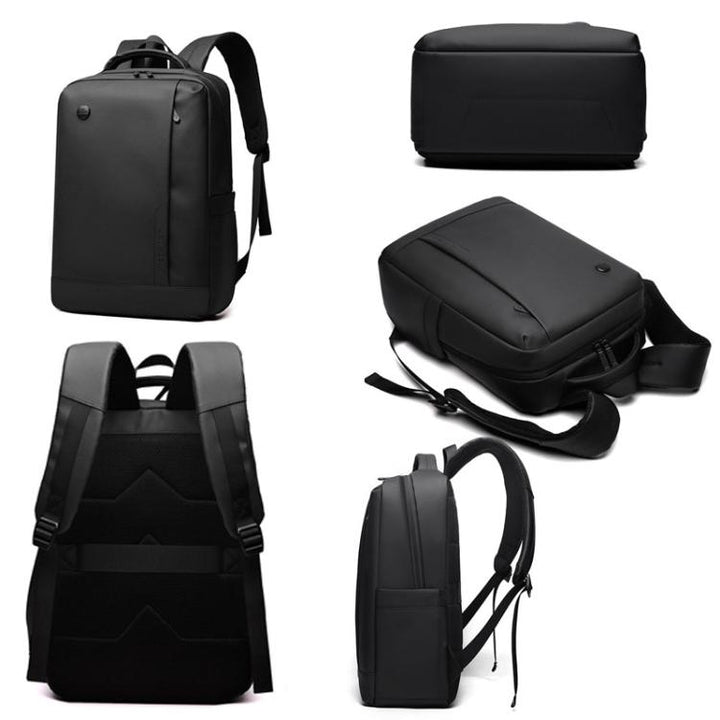 Lisslune | WEPOEWR Men's 14-Inch Laptop Backpack Waterproof Large Capacity Business Commuter Backpack (Black)