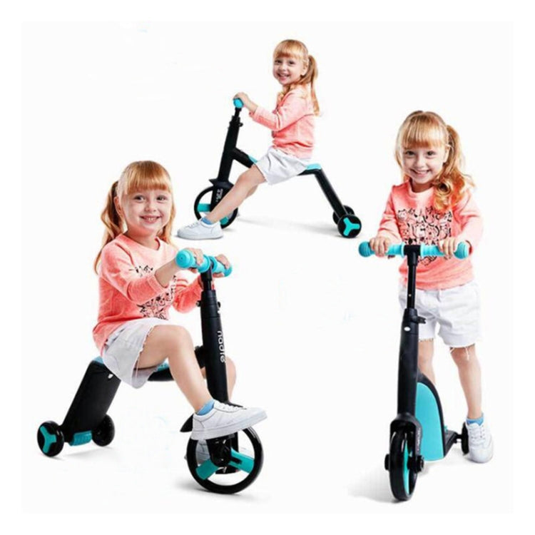 Lisslune | nadle Foldable Three-Wheeled Three-Mode Balance Bike Kids Scooter (Blue)