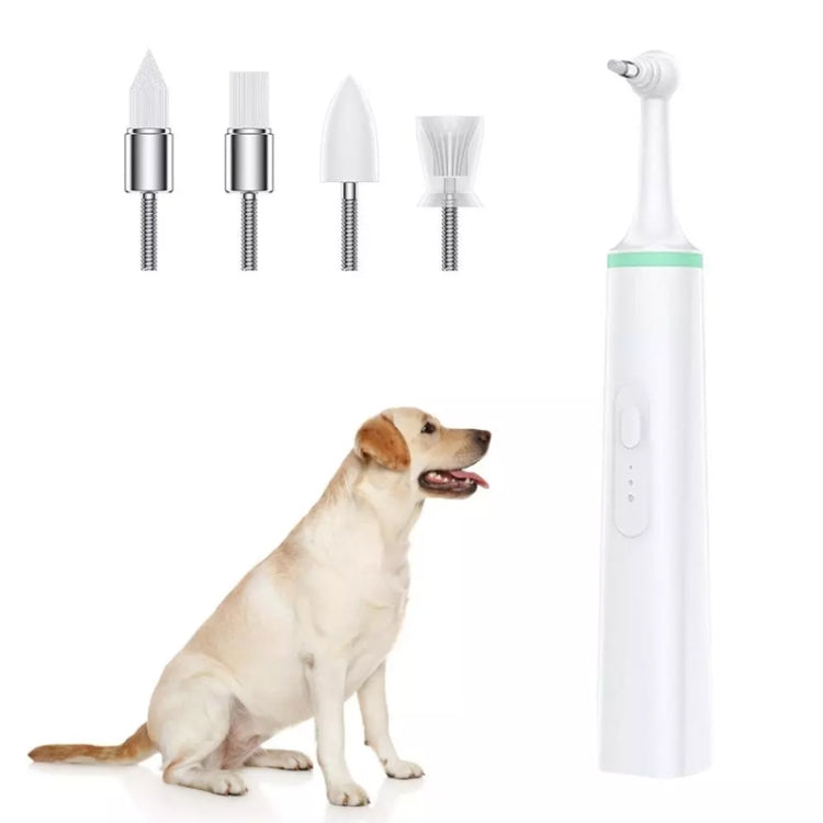 Pet Electric Toothbrush Tooth Polisher Oral Cleaning Plaque Removal Tool (Green)