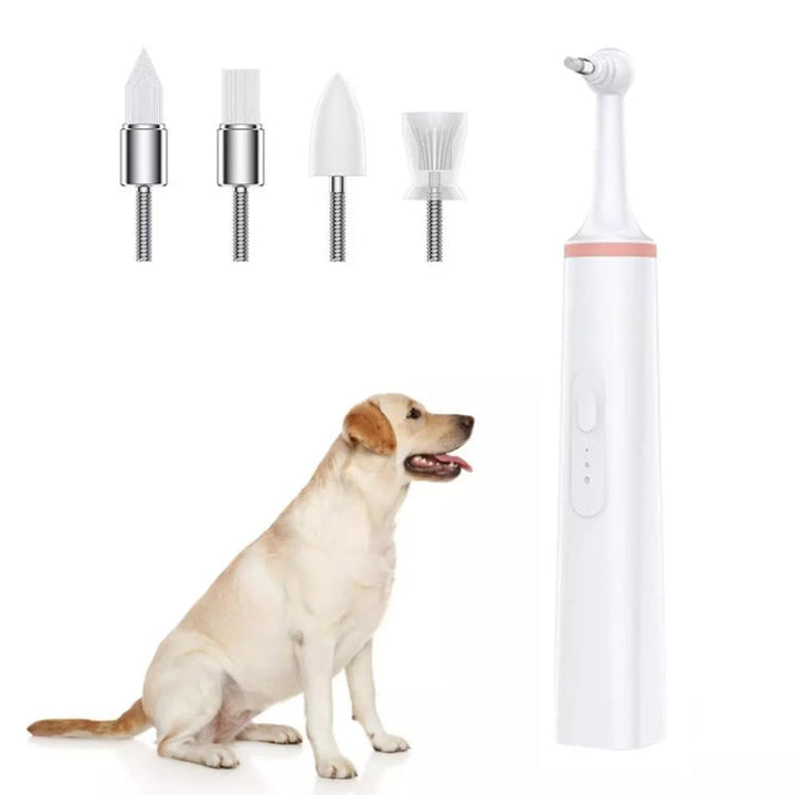 Pet Electric Toothbrush Tooth Polisher Oral Cleaning Plaque Remover Tool (Pink)