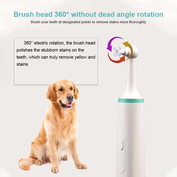 Pet Electric Toothbrush Tooth Polisher Oral Cleaning Plaque Remover Tool (Pink)