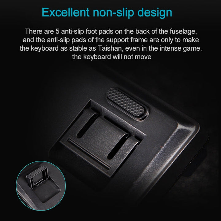 Lisslune | Rapoo V500 PRO Mixed Light 104 Keys Desktop Laptop Computer Gaming Esports Office Home Typing Wired Mechanical Keyboard (Black Shaft)