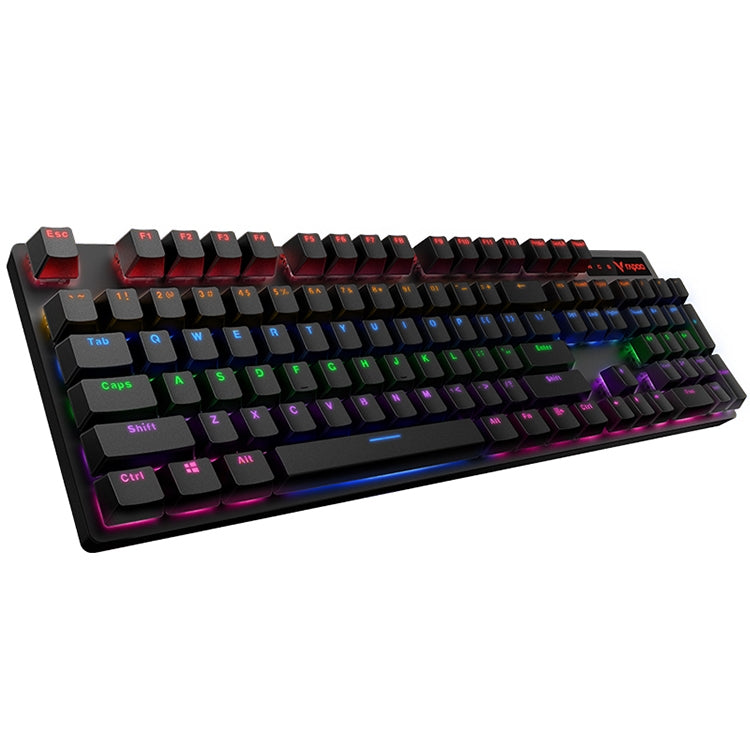 Lisslune | Rapoo V500 PRO Mixed Light 104 Keys Desktop Laptop Computer Gaming Esports Office Home Typing Wired Mechanical Keyboard (Black Shaft)