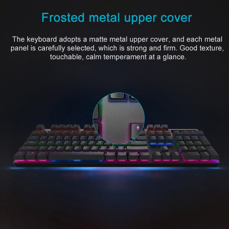 Lisslune | Rapoo V500 PRO Mixed Light 104 Keys Desktop Laptop Computer Gaming Esports Office Home Typing Wired Mechanical Keyboard (Black Shaft)