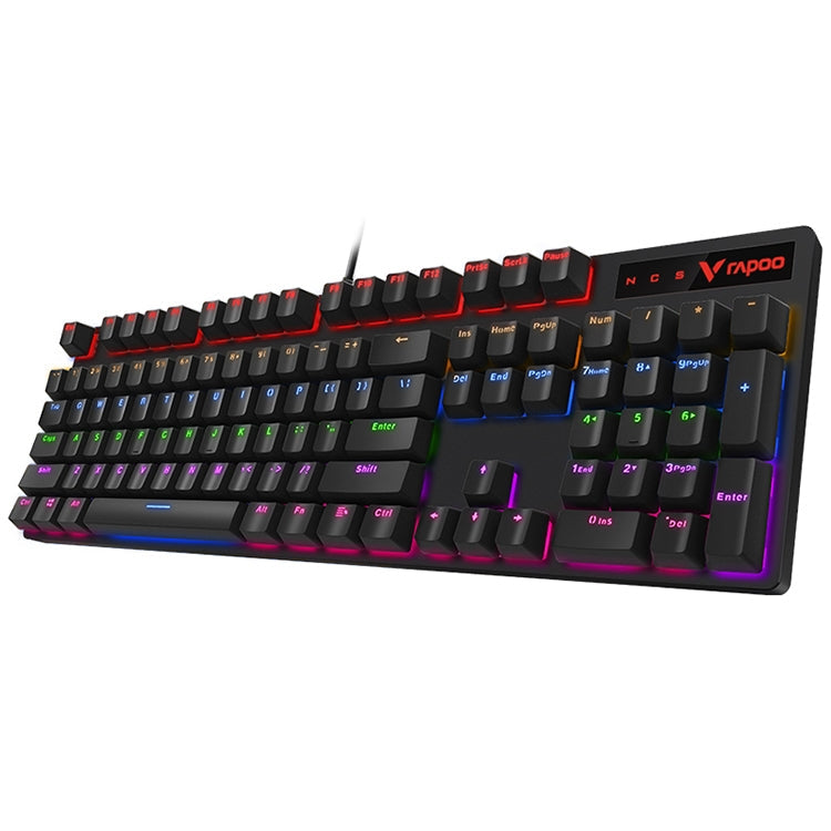 Lisslune | Rapoo V500 PRO Mixed Light 104 Keys Desktop Laptop Computer Game Esports Office Home Typing Wired Mechanical Keyboard (Tee-Shaft)