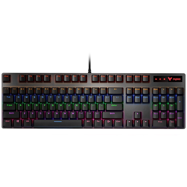 Lisslune | Rapoo V500 PRO Mixed Light 104 Keys Desktop Laptop Computer Game Esports Office Home Typing Wired Mechanical Keyboard (Red Switch)