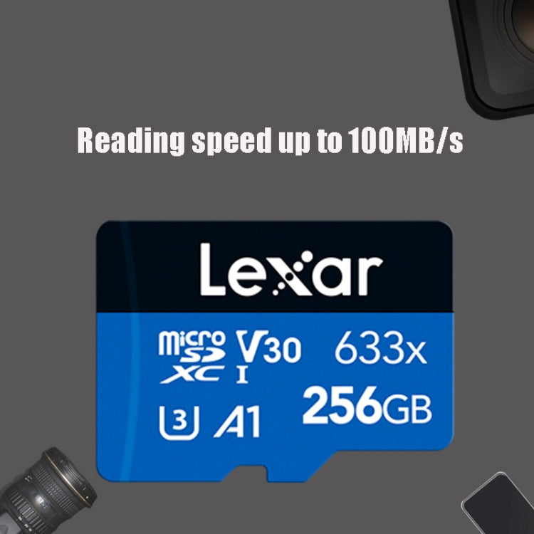 Lisslune | Lexar 633x 256GB High-Speed Mobile Camera Storage TF Card Switch Expansion Dashcam Storage Flash Memory Card