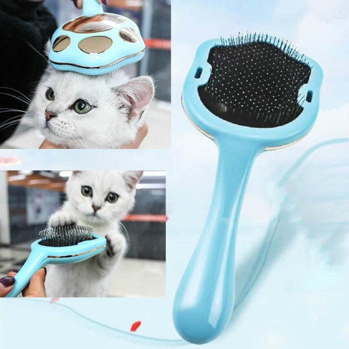 Footprint Pet Hair Removal Comb Dog Cat Hair Remover (Blue)
