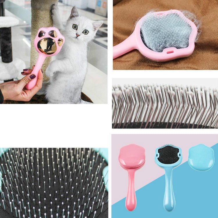 Footprint Pet Hair Removal Comb Dog Cat Hair Remover (Blue)