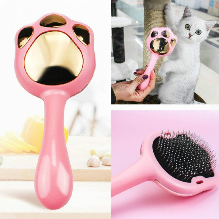 Footprint Pet Hair Removal Comb Dog Cat Hair Remover (Pink)