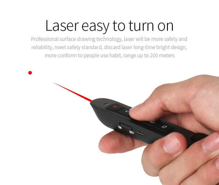 Lisslune | Rechargeable RF 2.4G Wireless Presenter with Air Mouse PowerPoint Remote