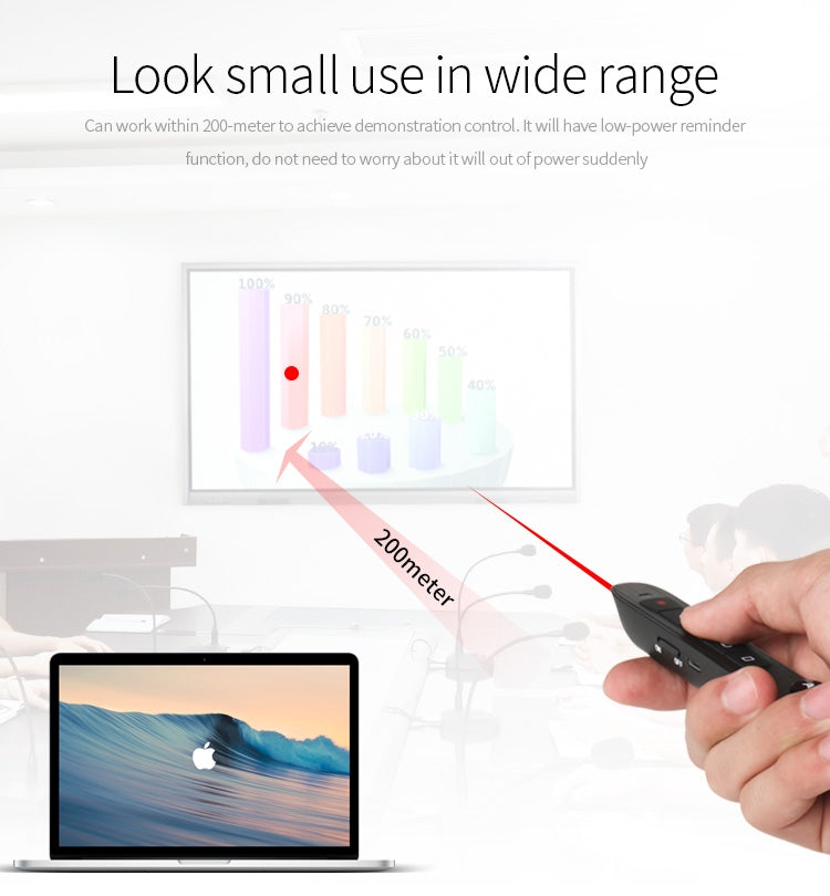 Lisslune | Rechargeable RF 2.4G Wireless Presenter with Air Mouse PowerPoint Remote