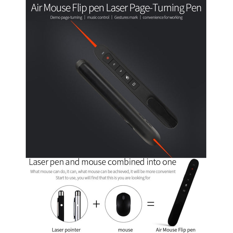 Lisslune | Rechargeable RF 2.4G Wireless Presenter with Air Mouse PowerPoint Remote