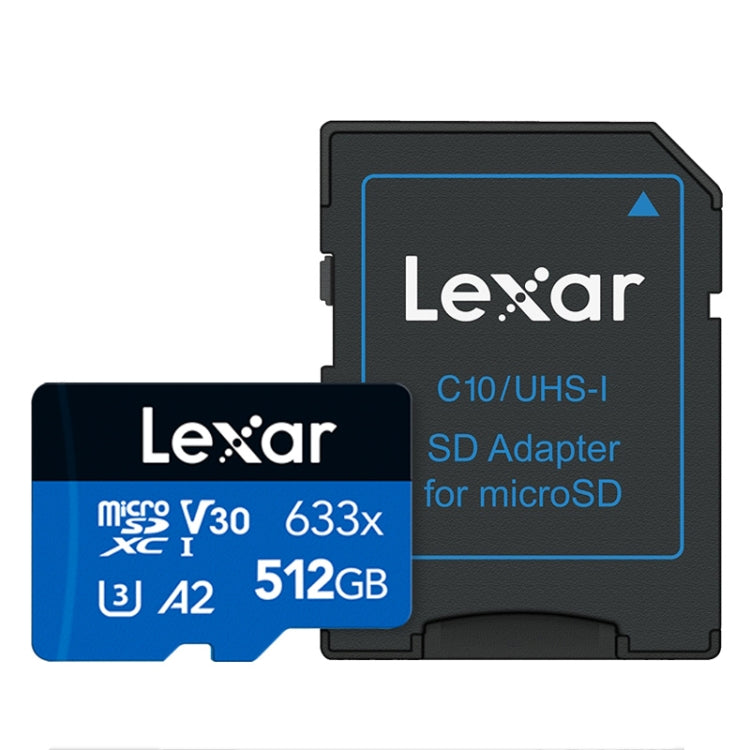 Lisslune | Lexar 633x 512GB High-Speed Flash Memory Card Sports Camera Mobile Phone TF Car Data Recorder Memory Card