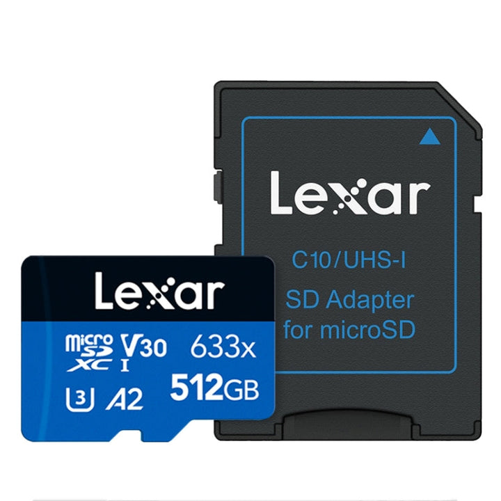 Lisslune | Lexar 633x 512GB High-Speed Flash Memory Card Sports Camera Mobile Phone TF Car Data Recorder Memory Card
