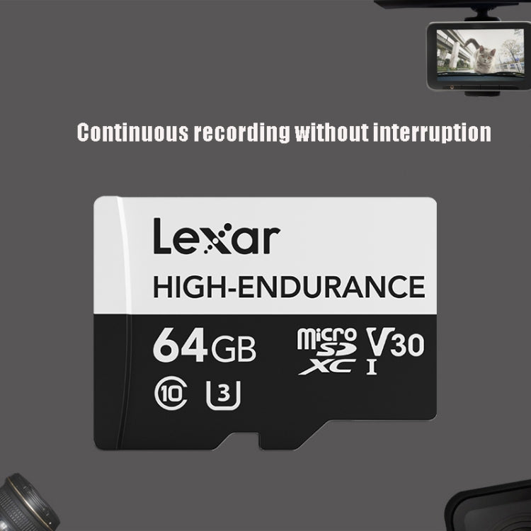Lisslune | Lexar MicroSDHC 64GB High Performance Memory Card Dash Recorder Security Monitoring TF Card Video Card