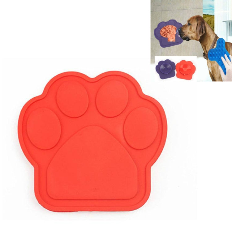 Pet Silicone Fixed Suction Cup Bowl Slow Feeding Distraction Bath Products (Red)