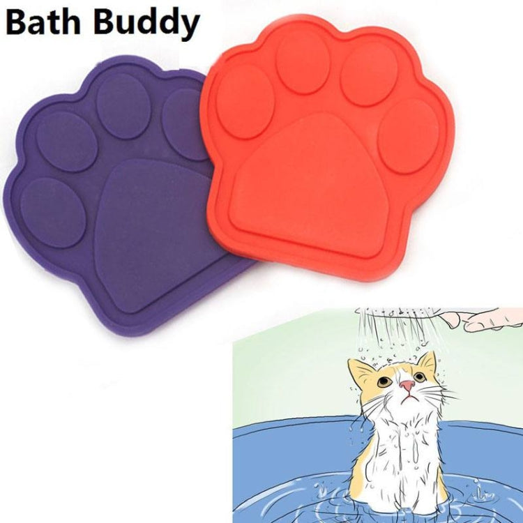 Pet Silicone Fixed Suction Cup Bowl Slow Feeding Distraction Bath Products (Red)