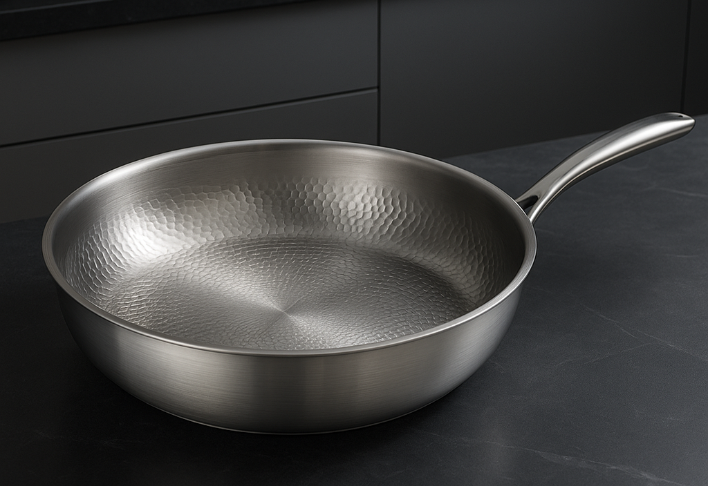Lisslune | Titan Premium Frying Pan – Non-Coated Hammered Titanium Pan for All Hobs Including Induction