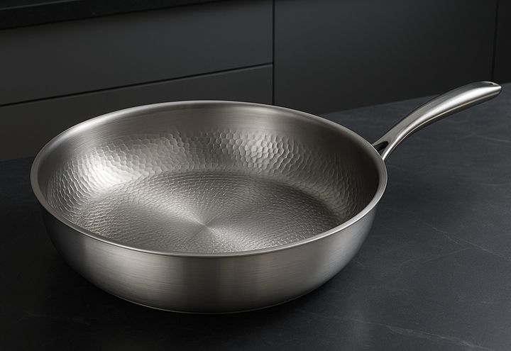 Lisslune | Titan Premium Frying Pan – Non-Coated Hammered Titanium Pan for All Hobs Including Induction