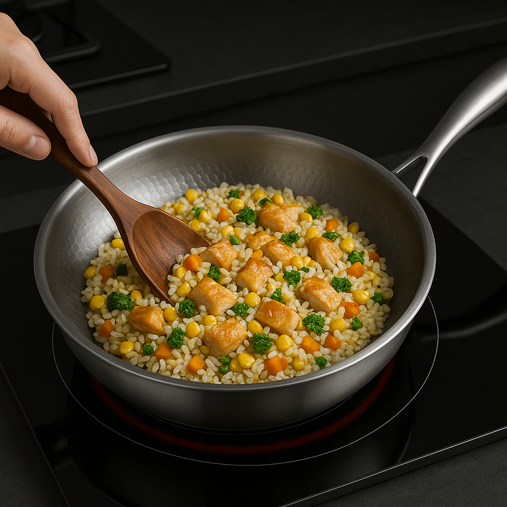 Lisslune | Titan Premium Frying Pan – Non-Coated Hammered Titanium Pan for All Hobs Including Induction