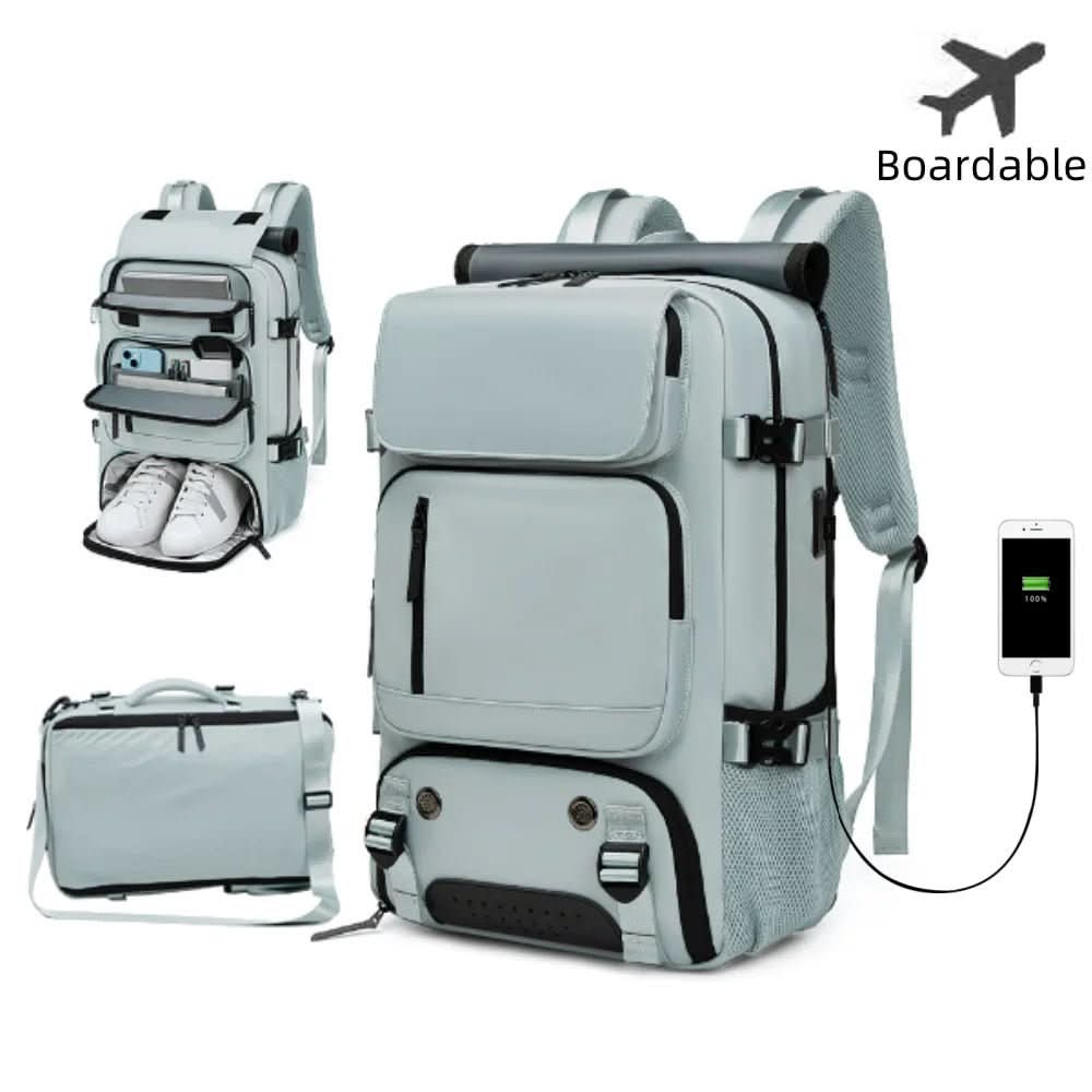 Lisslune | Travel backpack with USB connection, shoe compartment & anti-theft compartment