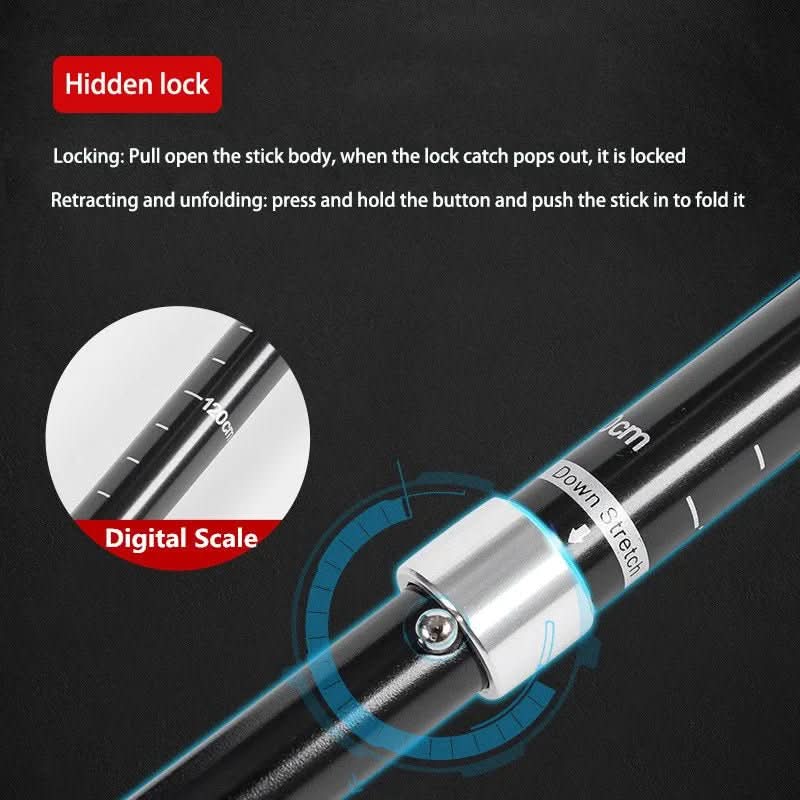 Lisslune | Ultralight Telescoping Trekking Poles for Secure Grip While Hiking