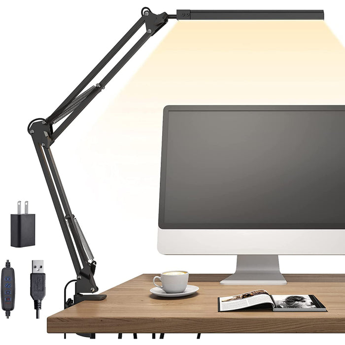 Lisslune | LED Desk Lamp - Adjustable Desk Lamp with Clamp and Memory Function