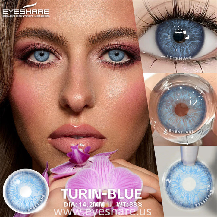 Lisslune Turin Blue 14.2mm 1 Pair | 1 Year