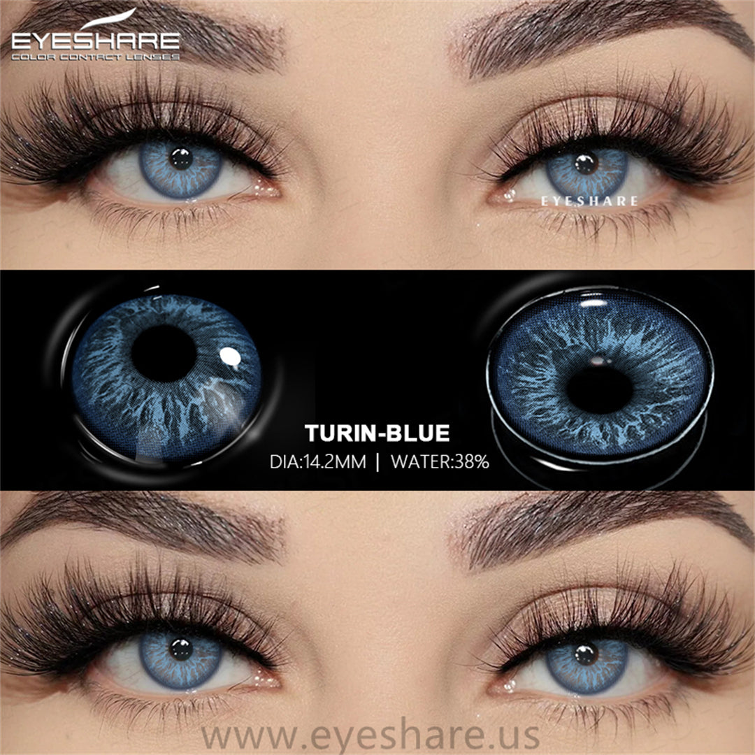 Lisslune Turin Blue 14.2mm 1 Pair | 1 Year