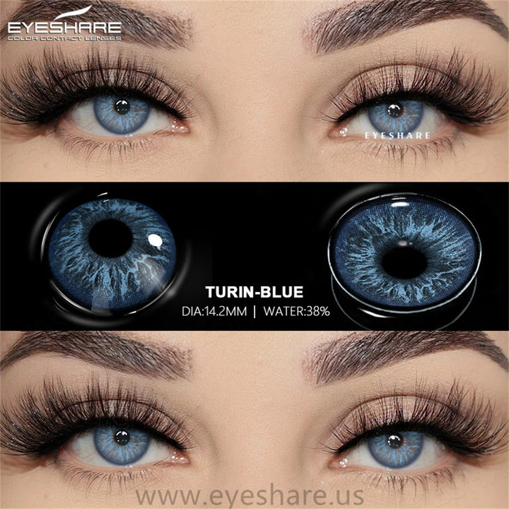 Lisslune Turin Blue 14.2mm 1 Pair | 1 Year