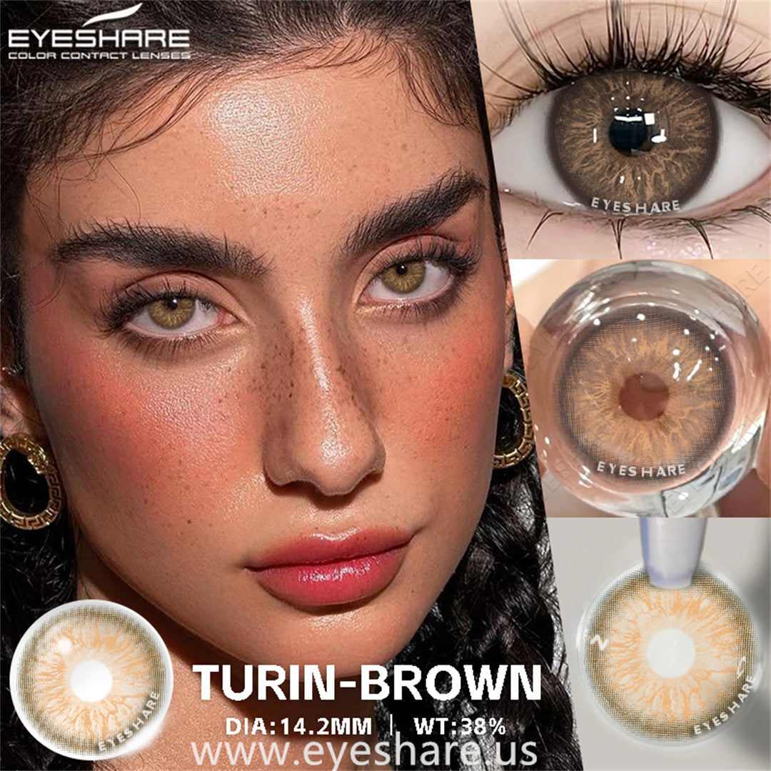 Lisslune Turin Brown 14.2mm 1 Pair | 1 Year